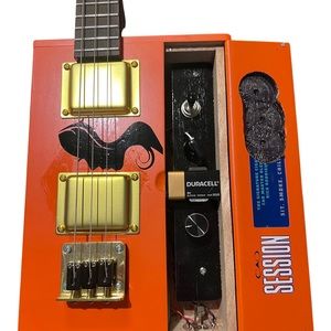 CigarBox Electric 3 strings Guitar with Dual flat humbucker pickups